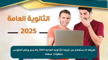 طريقة الاستعلام عن نتيجة الثانوية العامة 2025 بالاسم ورقم الجلوس بخطوات سهلة